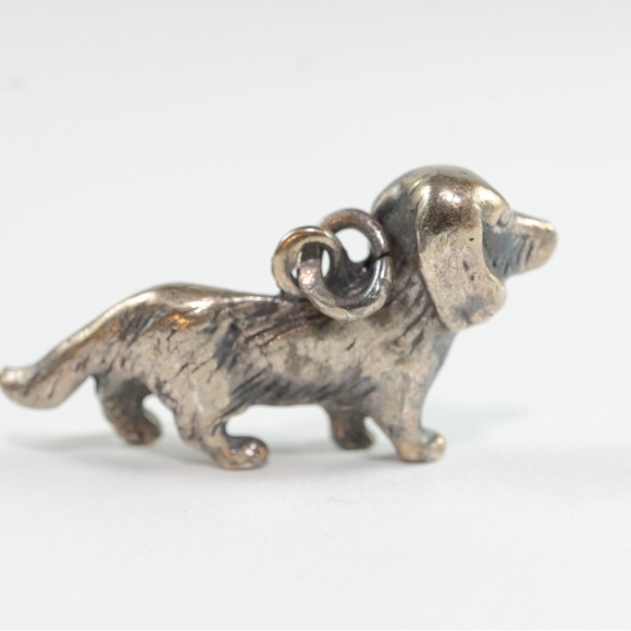 Fabrege dog pendent in silver - Picture 5 of 5